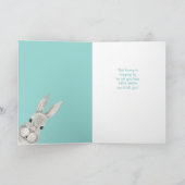 Peeking Bunny Wreath Großtochter Osterfeier Karte (Innenseite)