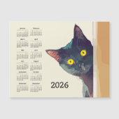 Peeking Cat 2026 Calendar Magnetic Card Magnetkarte (Vorderseite)