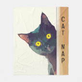 Peeking Cat Design Fleece Blanket (Vorderseite)