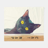 Peeking Cat Design Fleece Blanket (Vorderseite (Horizontal))
