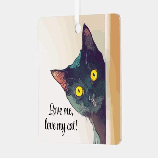 Peeking Cat Design Ornament (Vorderseite links)