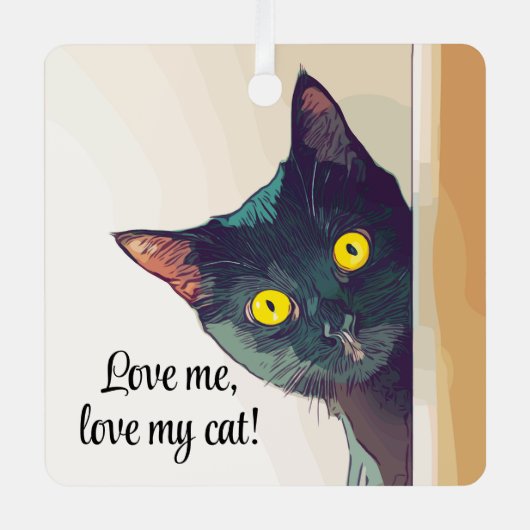 Peeking Cat Design Ornament (Vorderseite)