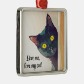 Peeking Cat Design Ornament Aus Metall (Rechts)