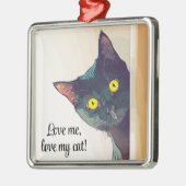 Peeking Cat Design Ornament Aus Metall (Links)