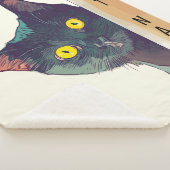 Peeking Cat Design Sherpa Blanket Sherpadecke (3/4)