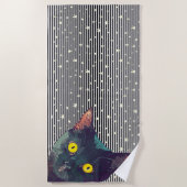 Peeking Cat Design Strandtuch (Vorderseite)