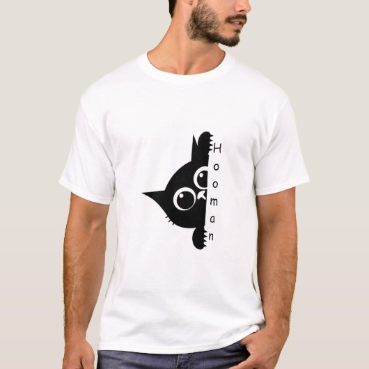 Peeking Cat Hooman T-Shirt (Vorderseite)