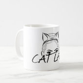 Peeking Cat Lady Kaffeetasse (Vorderseite Links)