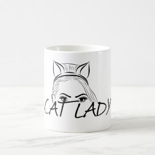 Peeking Cat Lady Kaffeetasse