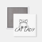 Peeking Cat Lady Magnet (Vorderseite/Rückseite)