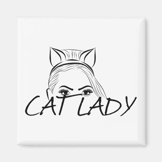 Peeking Cat Lady Magnet (Vorne)