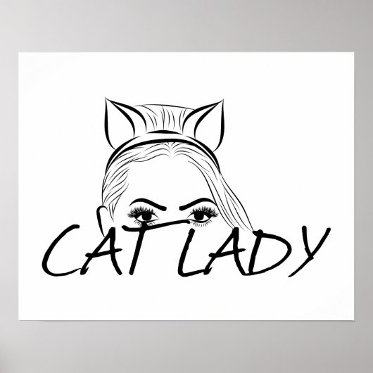 Peeking Cat Lady Poster (Vorne)