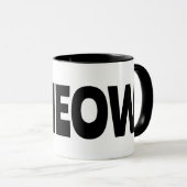 Peeking Cat Meow Design Coffee Mug Tasse (VorderseiteRechts)