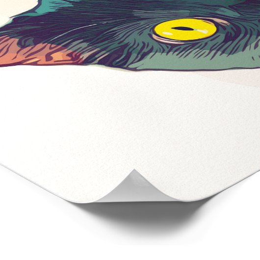 Peeking Cat Poster (Ecke)