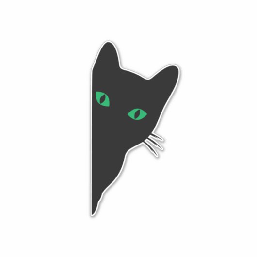 Peeking-Cat-Silhouette-Decal-Notebook-Auto-Noteboo Aufkleber (Vorderseite)