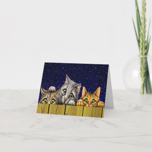 Peeking Cats Notecards Dankeskarte (Vorderseite)