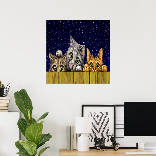 Peeking Cats Poster (Heimbüro)