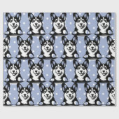 Peeking Corgi Blue Personalisiertes Thema Geschenkpapier (Flach)