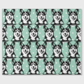 Peeking Corgi Green Personalisiertes Thema Geschenkpapier (Flach)