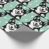 Peeking Corgi Green Personalisiertes Thema Geschenkpapier (Ecke)