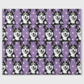 Peeking Corgi Lila Personalisiertes Thema Geschenkpapier (Flach)