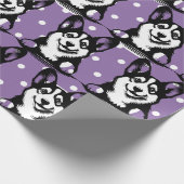 Peeking Corgi Lila Personalisiertes Thema Geschenkpapier (Ecke)