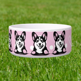 Peeking Corgi Pink-Design anpassen Napf