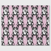 Peeking Corgi Pink Personalisiertes Thema Geschenkpapier (Flach)