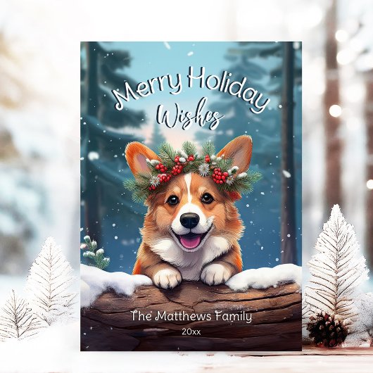 Peeking Corgi Winter Wunderland Frohe Weihnachten