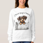 Peeking Dog Customisable Sweatshirt (Vorderseite)