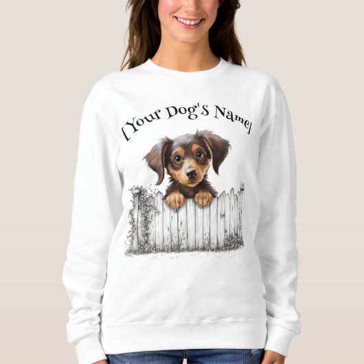 Peeking Dog Customisable Sweatshirt (Vorderseite)