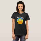 Peeking Duck Funny Animal Chinese Disc Pun Dark BG T-Shirt (Vorne ganz)