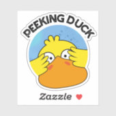 Peeking Duck Funny Animal Disc Pun Aufkleber (Blatt)