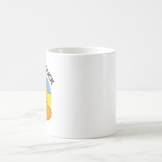 Peeking Duck Funny Animal Disc Pun Kaffeetasse (Mittel)