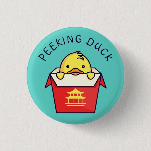 Peeking Duck Pun Button (Vorderseite)