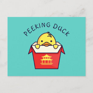 Peeking Duck Pun Postkarte