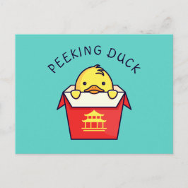 Peeking Duck Pun Postkarte