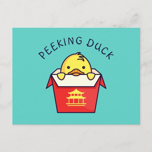 Peeking Duck Pun Postkarte (Vorderseite)