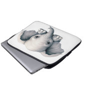 Peeking Elephant Laptopschutzhülle (Vorne Knopf)