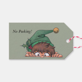 Peeking Elf Geschenkanhänger