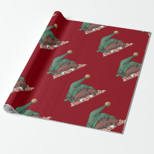 Peeking Elf Holiday Geschenkpapier