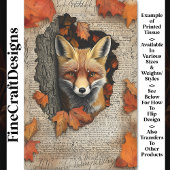 Peeking Fox Herbstleaves Ephemera BK4 Decoupage Seidenpapier