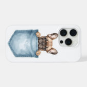 Peeking French Bulldog Pocket Phone Case iPhone Hülle (Rückseite (Horizontal))
