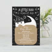 Peeking Ghost Hexenhimmel Halloween Boo Babydusche Einladung (Stehend Vorderseite)