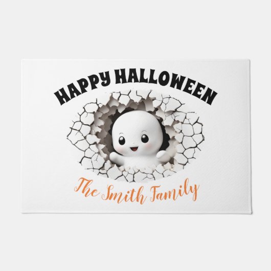 Peeking Ghost Name Funny Halloween Doormat Fußmatte (Vorderseite)
