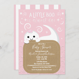 Peeking Ghost Pink Halloween Boo Baby Dusche Einladung