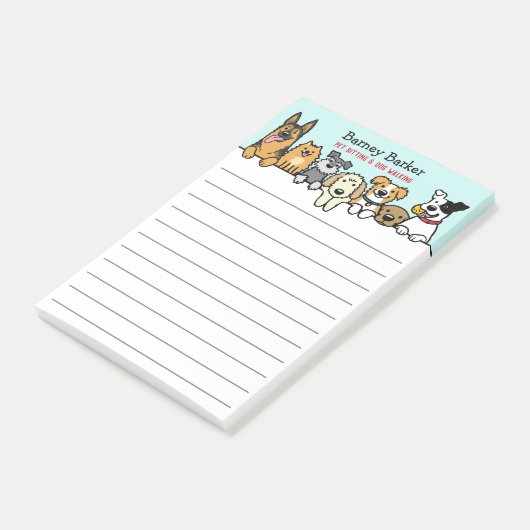 Peeking Hunde Personalisiert Pet Sitter Niedlich Post-it Klebezettel (angewinkelt)