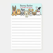 Peeking Hunde Personalisiert Pet Sitter Niedlich Post-it Klebezettel (Vorderseite)