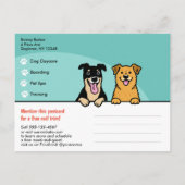 Peeking Hunde Pet Care Niedliche Unternehmensförde Postkarte (Rückseite)