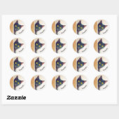 Peeking Kitty Design Classic Round Sticker (Blatt)
